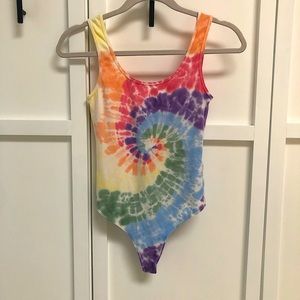 Rainbow Tie Dye Tank Bodysuit